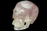Realistic, Polished Brazilian Rose Quartz Crystal Skull #150913-1